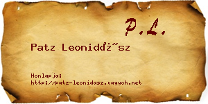 Patz Leonidász névjegykártya